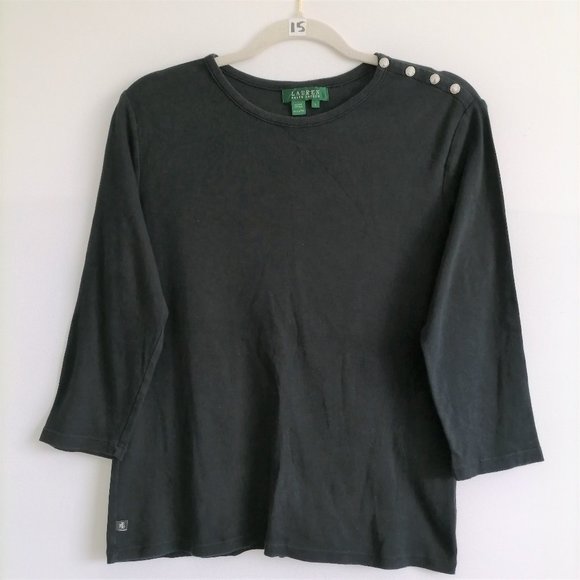 Lauren Ralph Lauren Tops - Lauren Ralph Lauren Women's Black Blouse Size L
